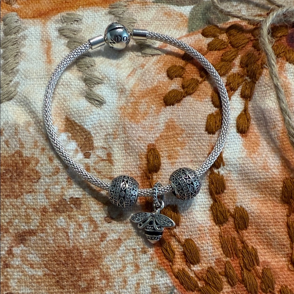 Pandora Silver Bracelet with Bee Charm